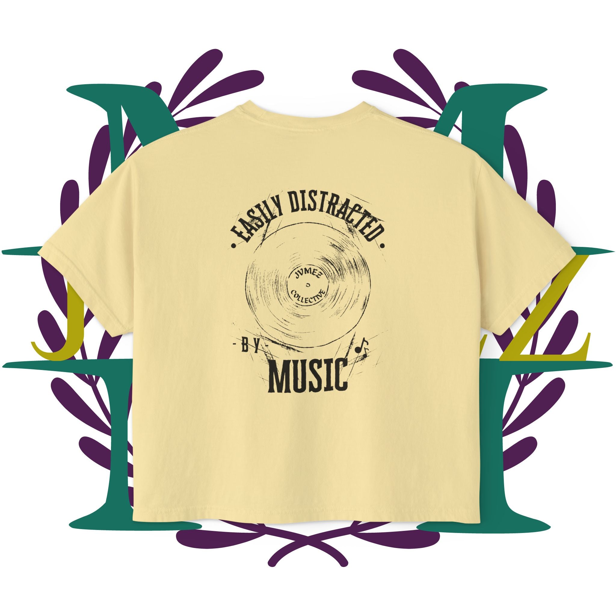 JVMEZ Collective | Easily Distracted By Music | Women's Boxy Tee