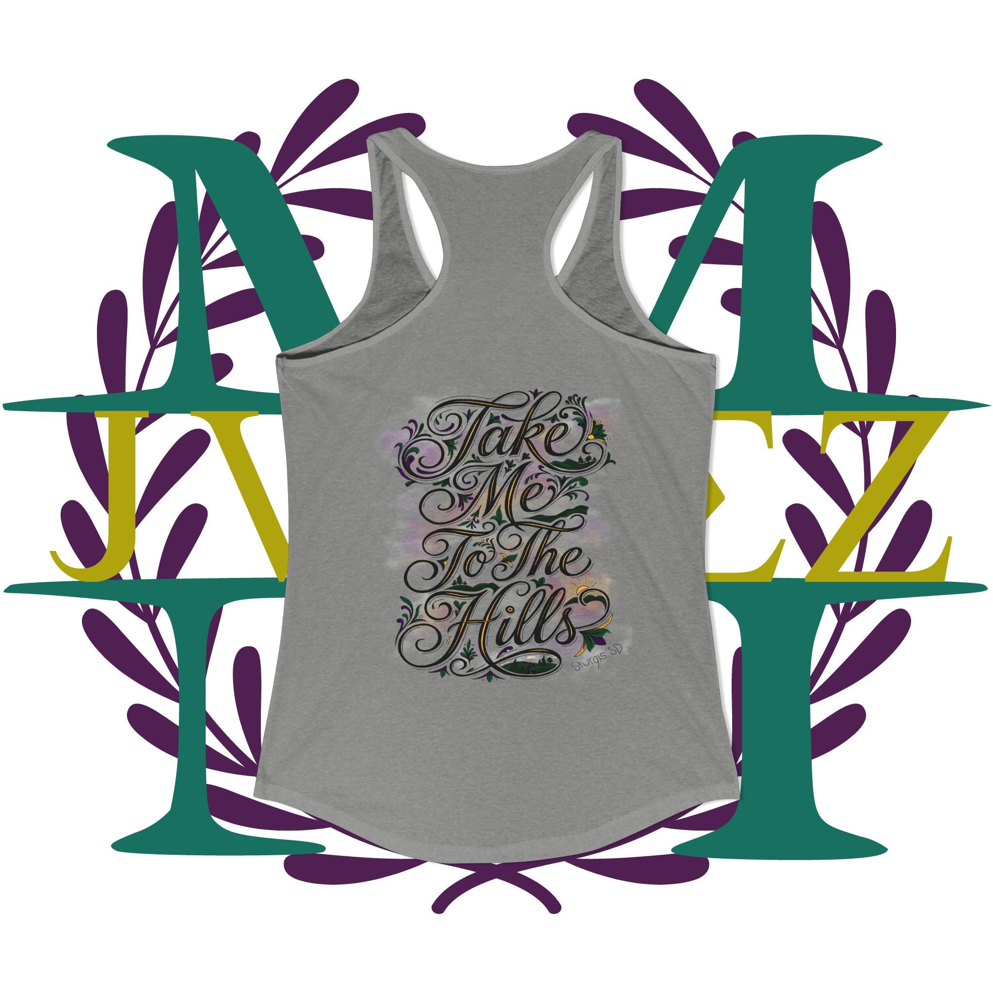 JVMEZ Collective | Sturgis Motorcycle Rally 2026 | "Take Me To The Hills" Women's Racer Back Tank
