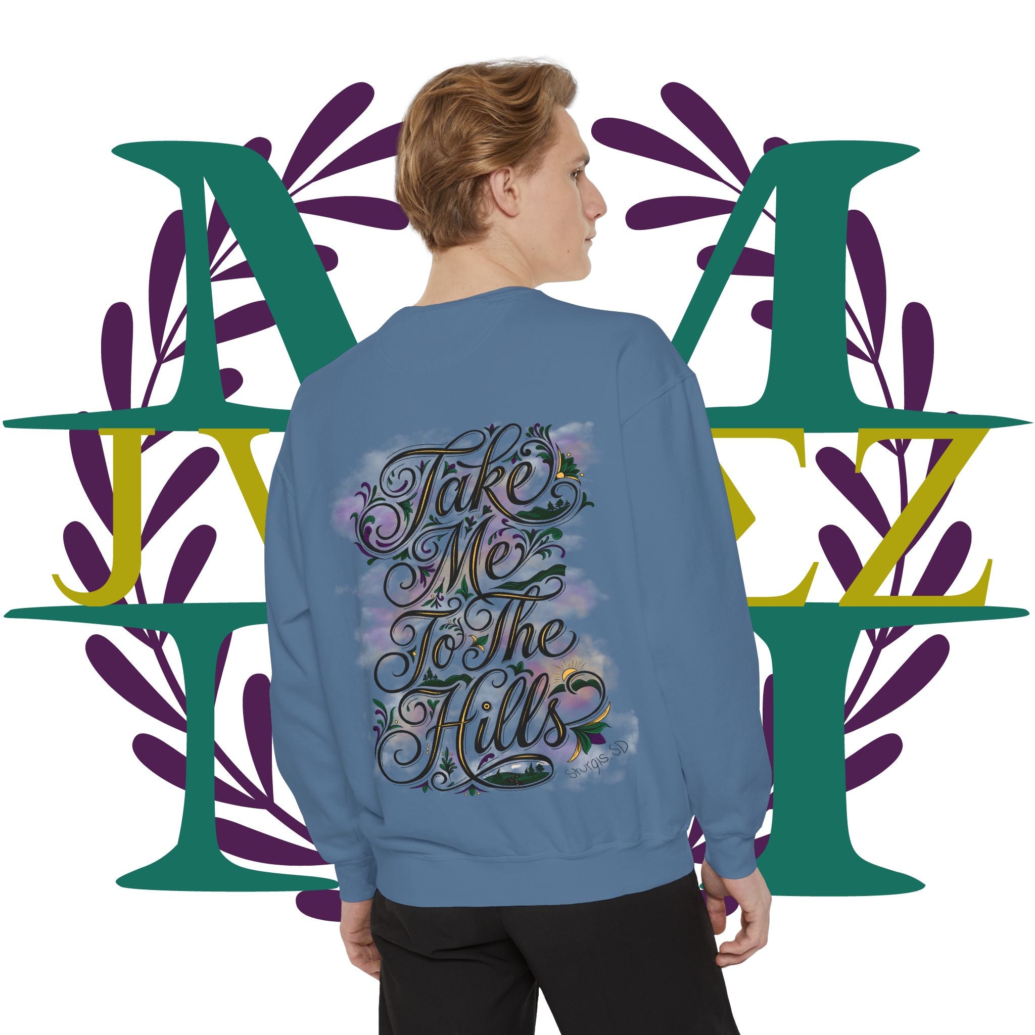JVMEZ Collective | Sturgis Motorcycle Rally 2026 | "Take Me To The Hills" Crewneck Sweatshirt