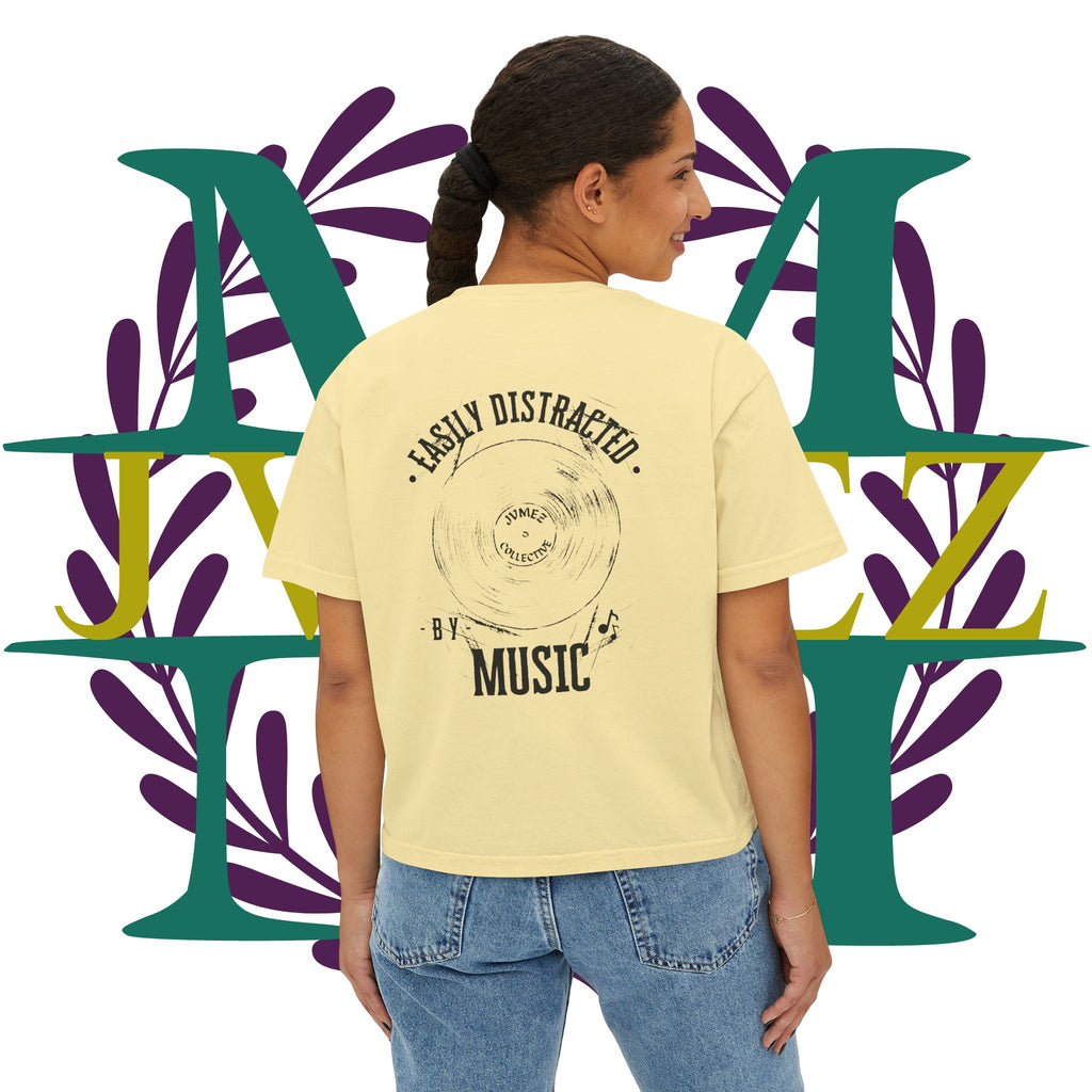 JVMEZ Collective | Easily Distracted By Music | Women's Boxy Tee