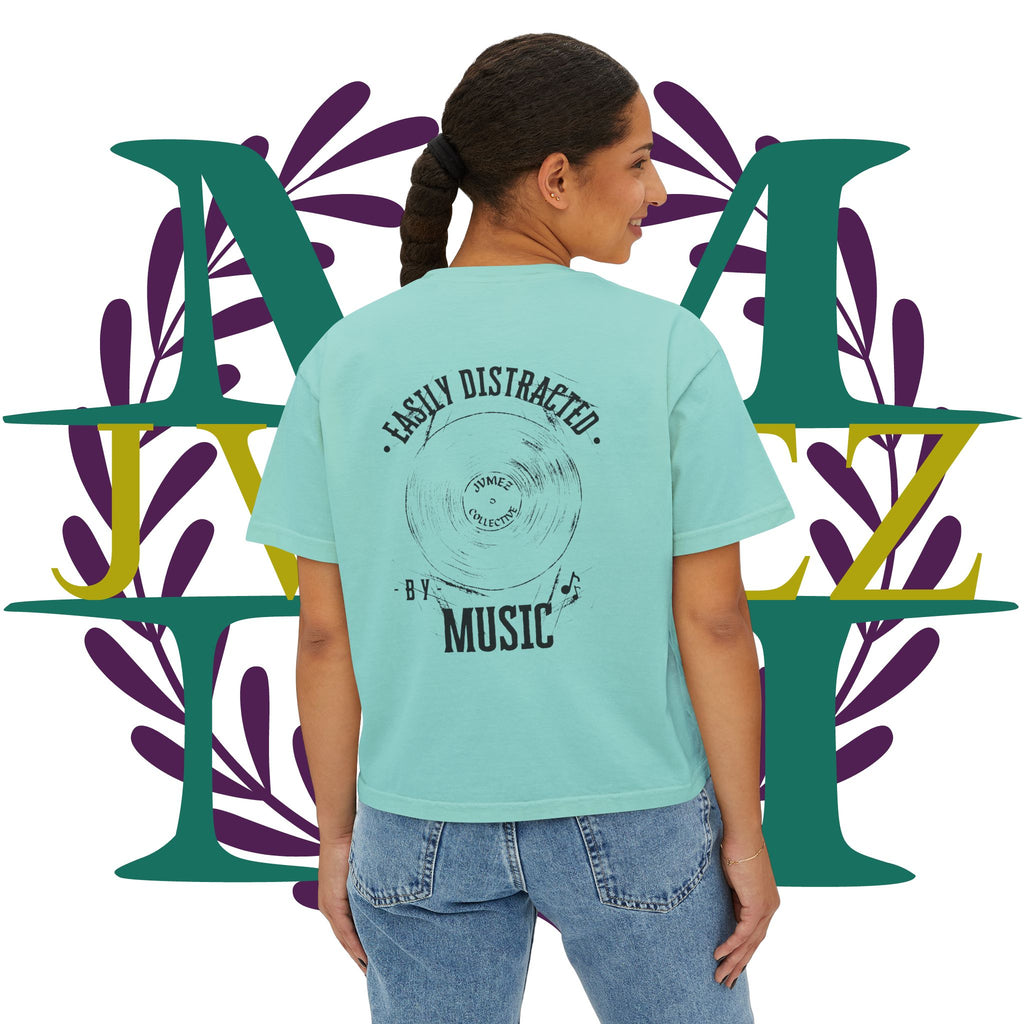 JVMEZ Collective | Easily Distracted By Music | Women's Boxy Tee