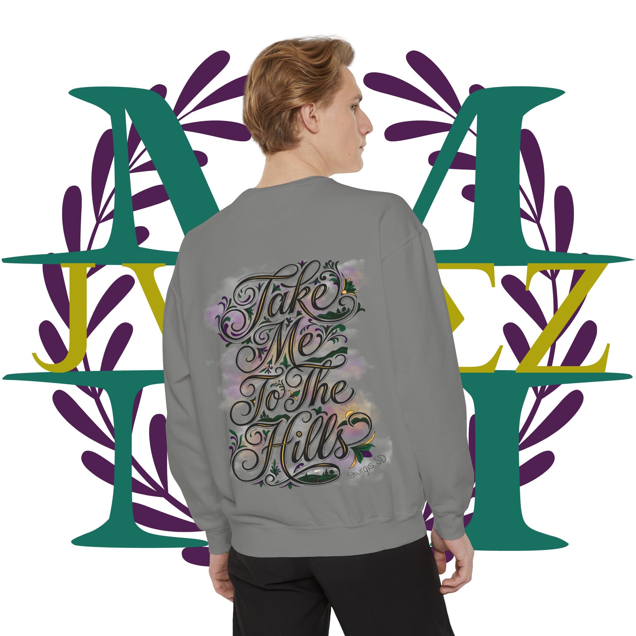 JVMEZ Collective | Sturgis Motorcycle Rally 2026 | "Take Me To The Hills" Crewneck Sweatshirt