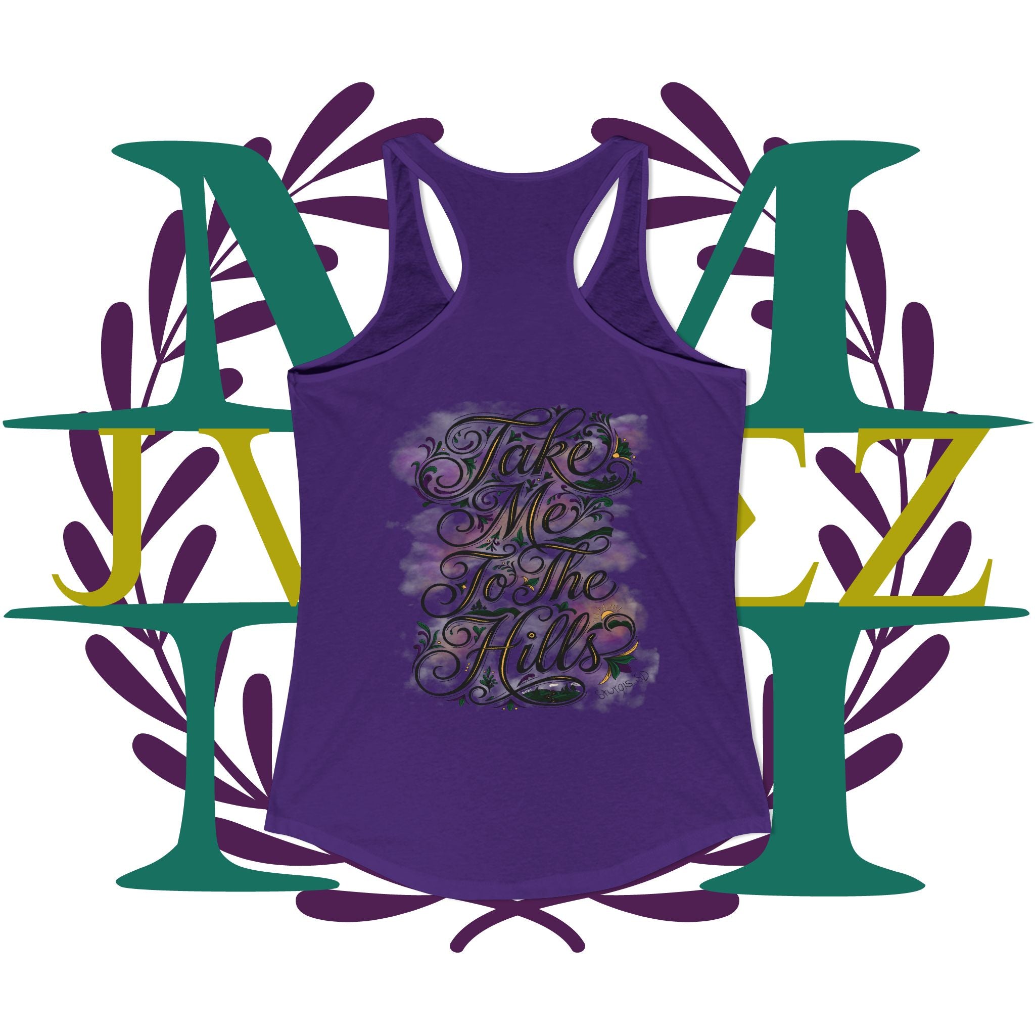 JVMEZ Collective | Sturgis Motorcycle Rally 2026 | "Take Me To The Hills" Women's Racer Back Tank